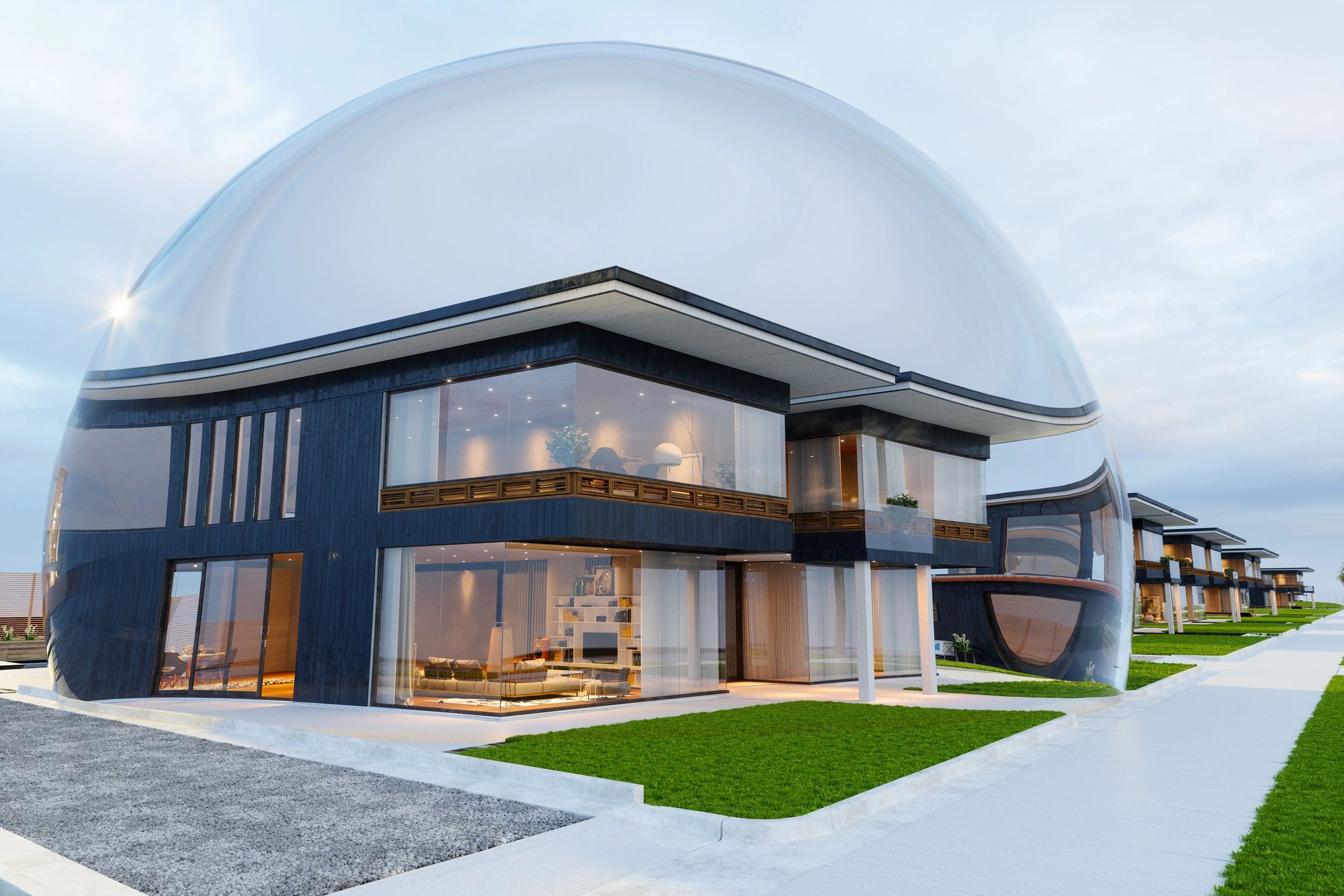 modern geodome home exterior