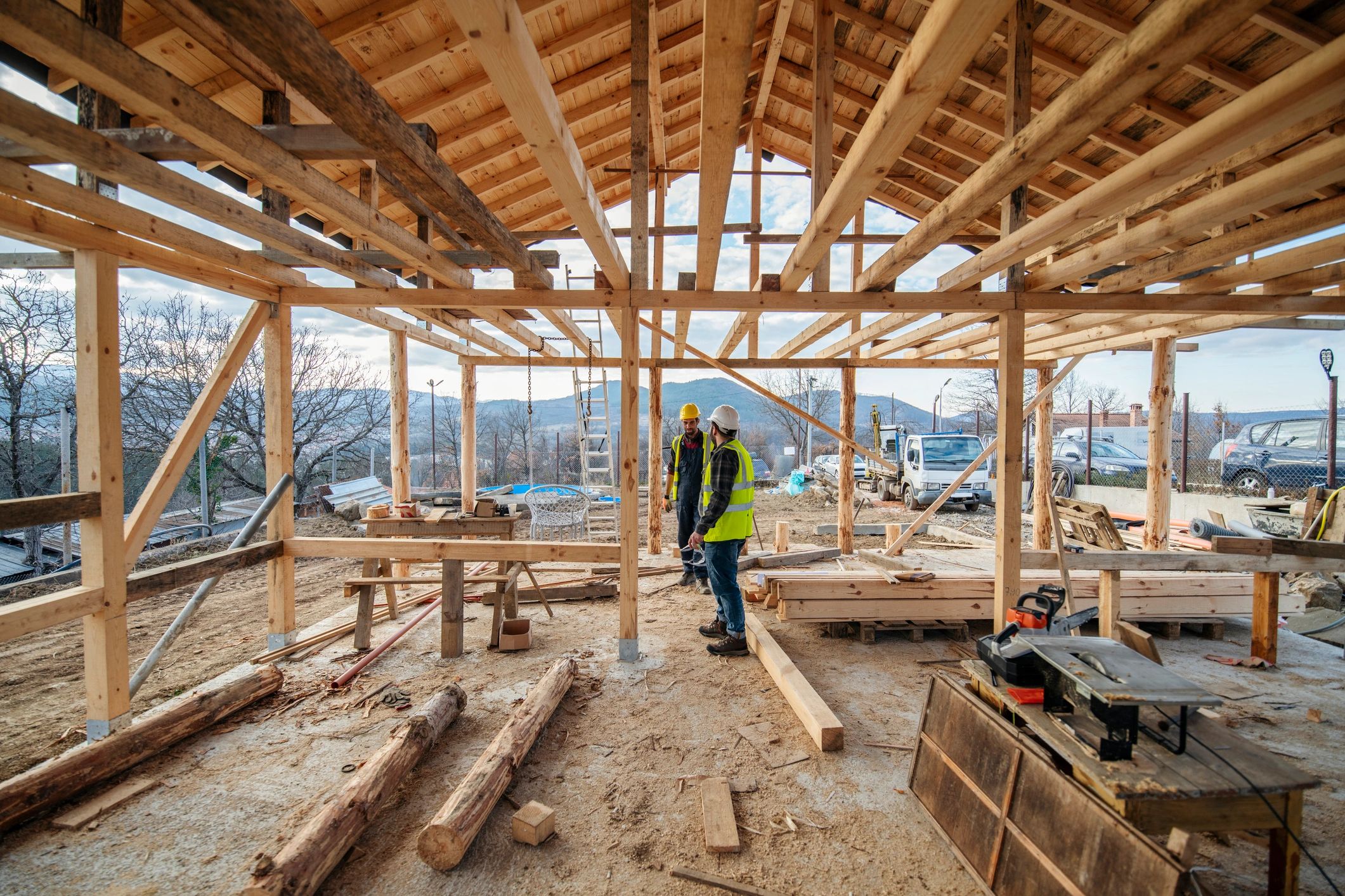 glamping dome construction site prep
