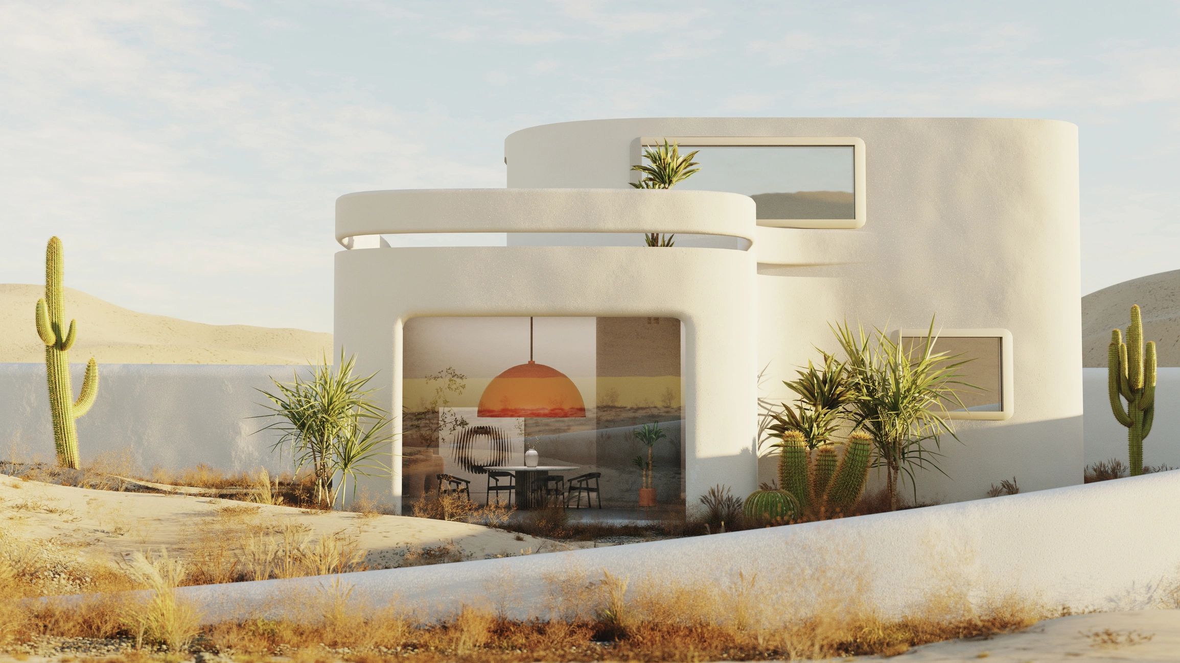 Eco-friendly dome home exterior