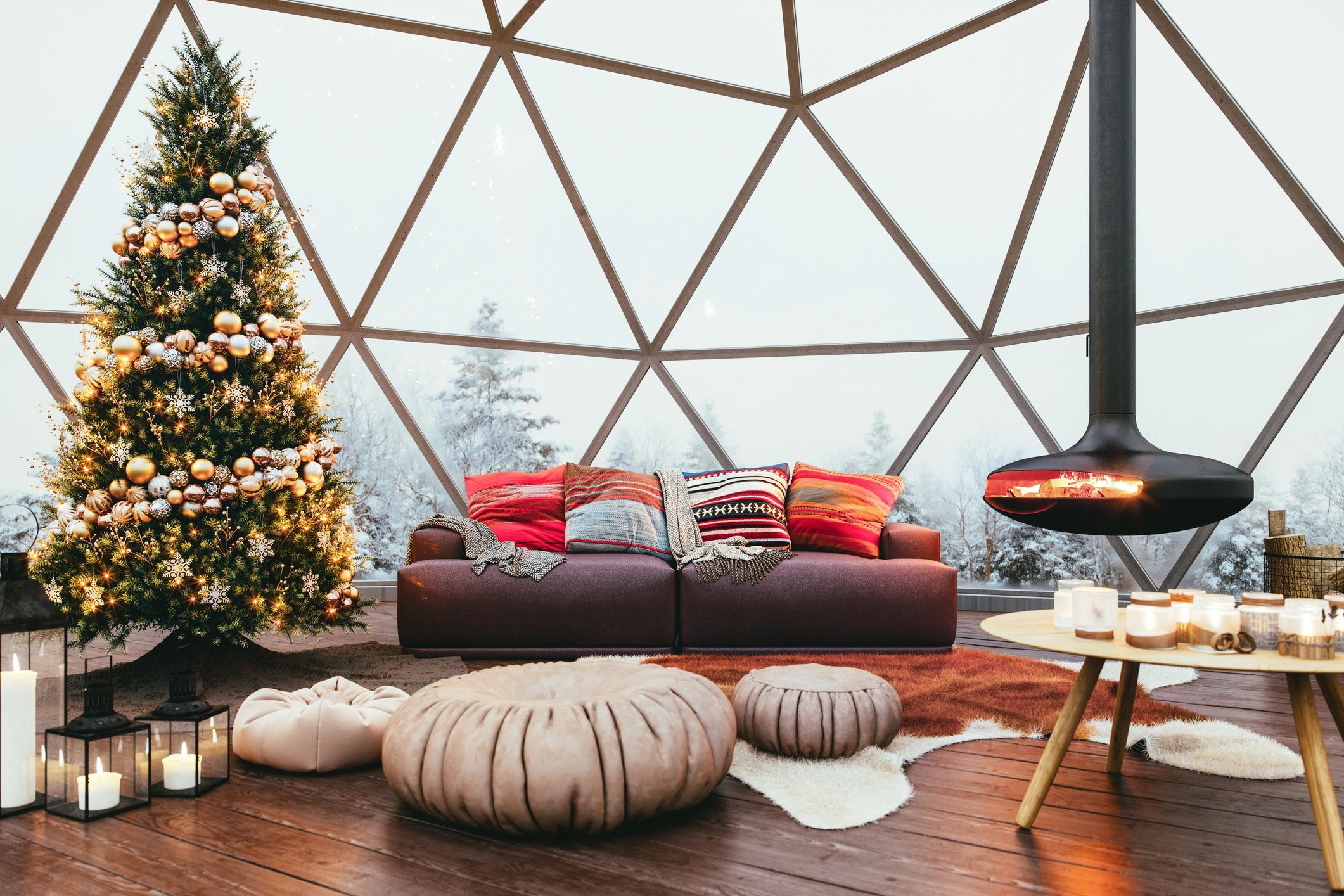 modern geodesic dome interior