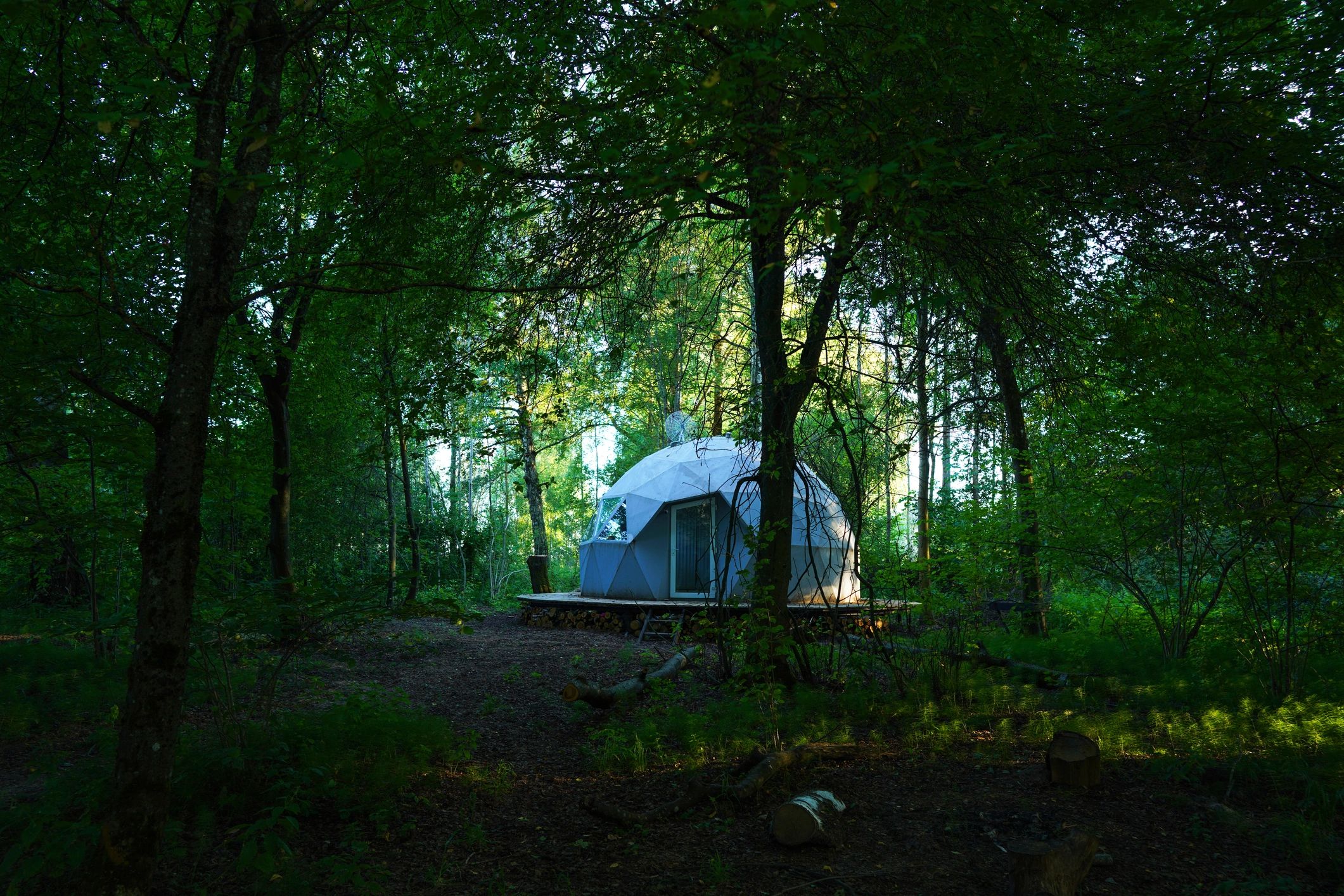 glamping dome outdoors