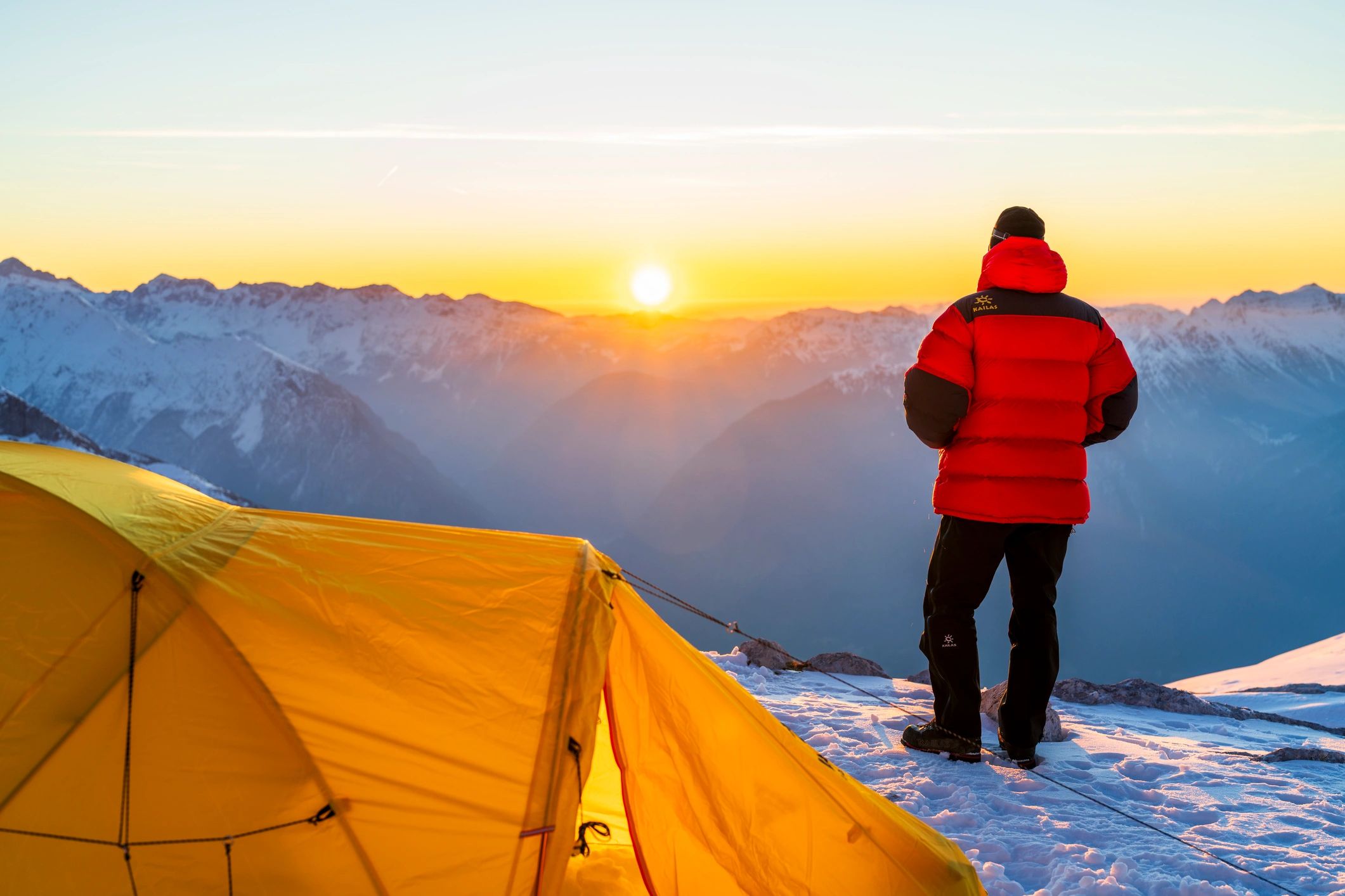 luxury dome tent at sunrise