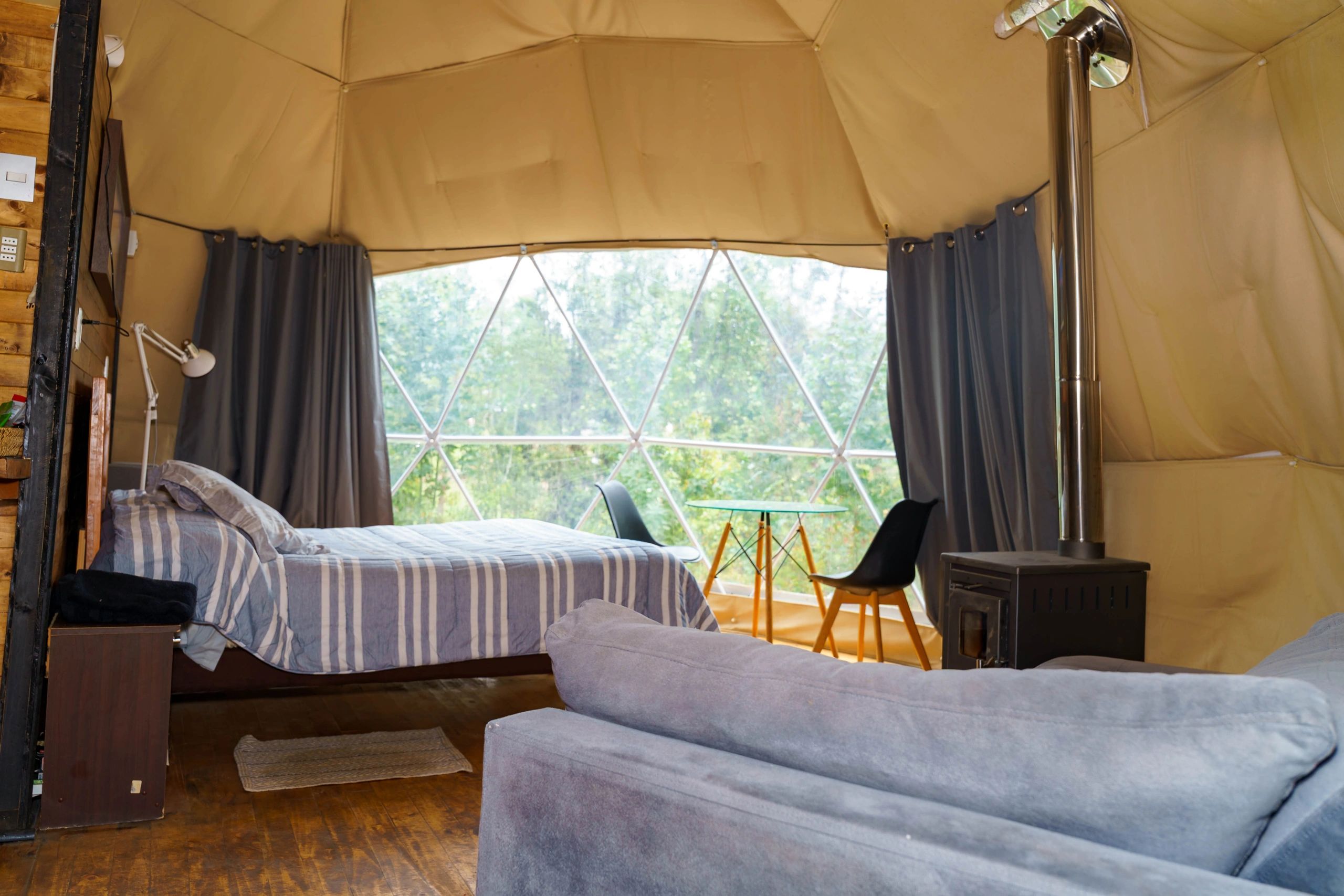 Modern geodome home with scenic views